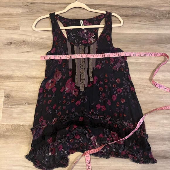 Free People Floral Lace Tunic Tank Top Size Small - Picture 2 of 7